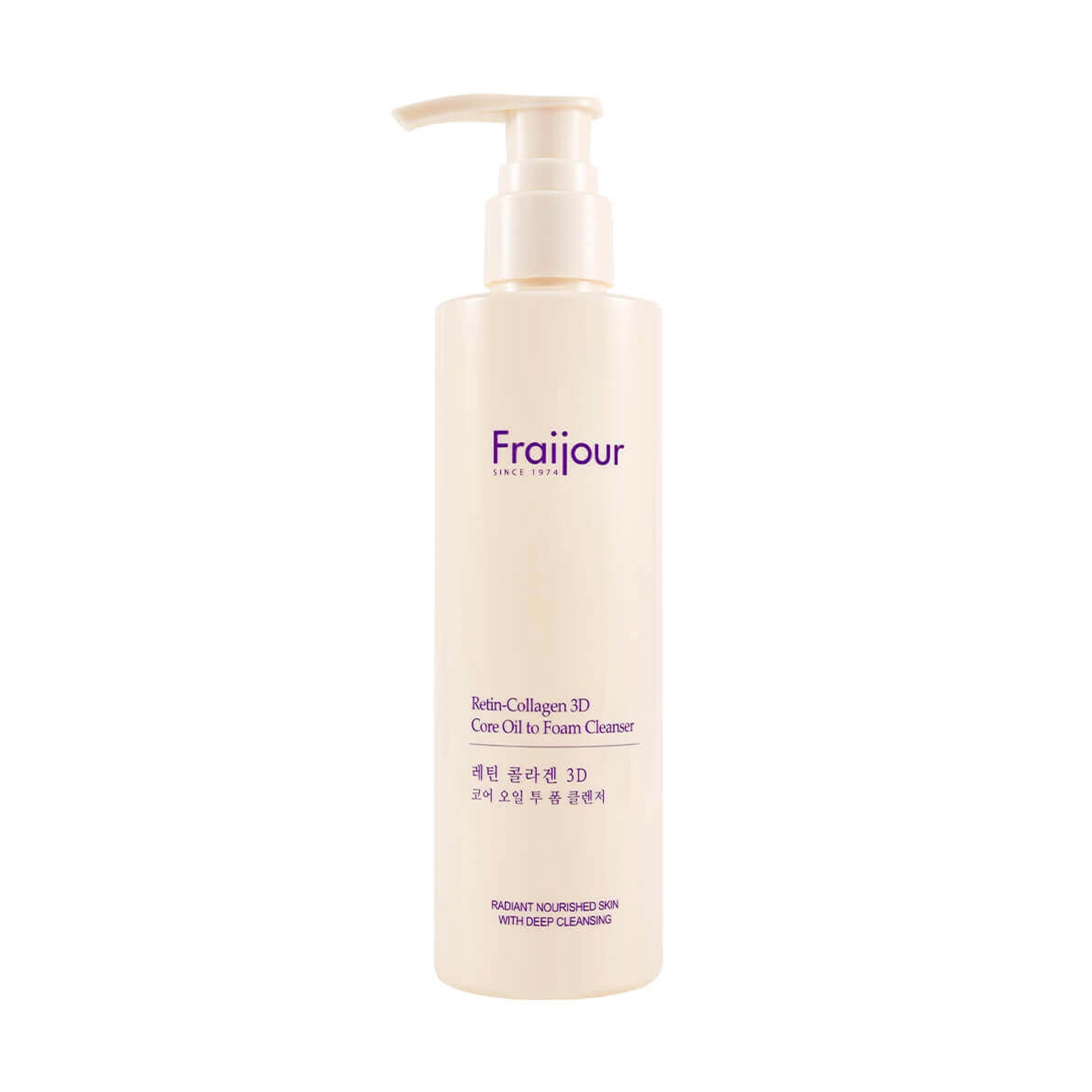 Гідрофільна очищувальна олія-пінка для обличчя Fraijour Retin-Collagen 3D Core Oil To Foam Cleanser з ретинолом та колагеном, 210 мл